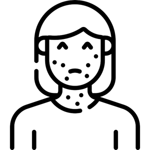 A graphic showing redness on the skin