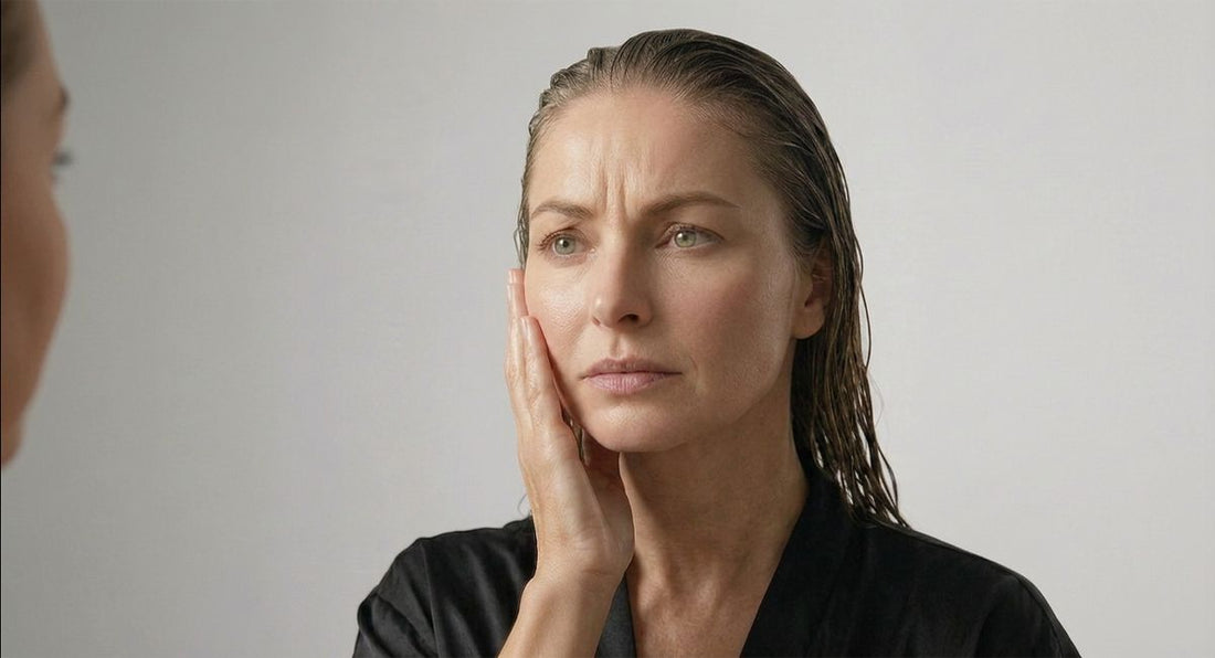 A woman worried about getting premature fine lines on her face