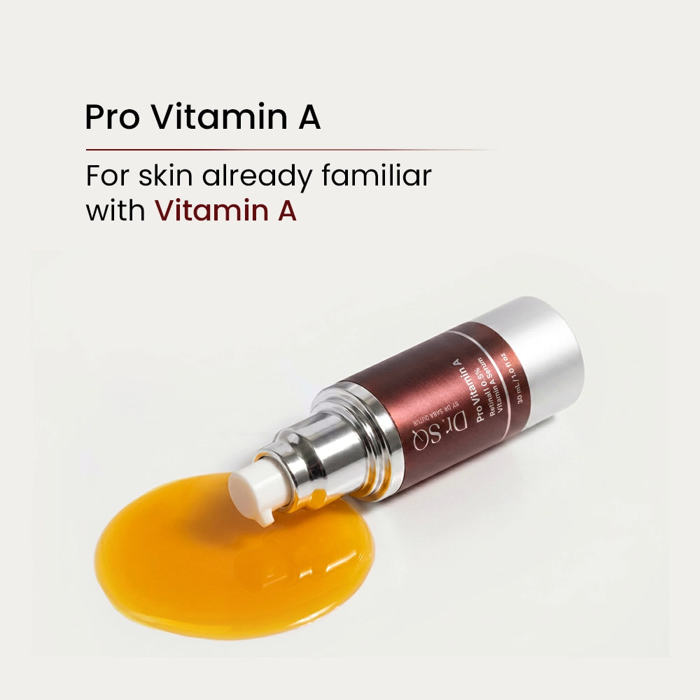 A spilled bottle of Pro Vitamin A serum is shown with texture 