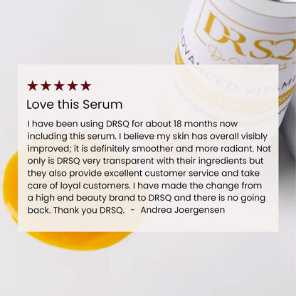 Client's testimonial with the product and texture in the background