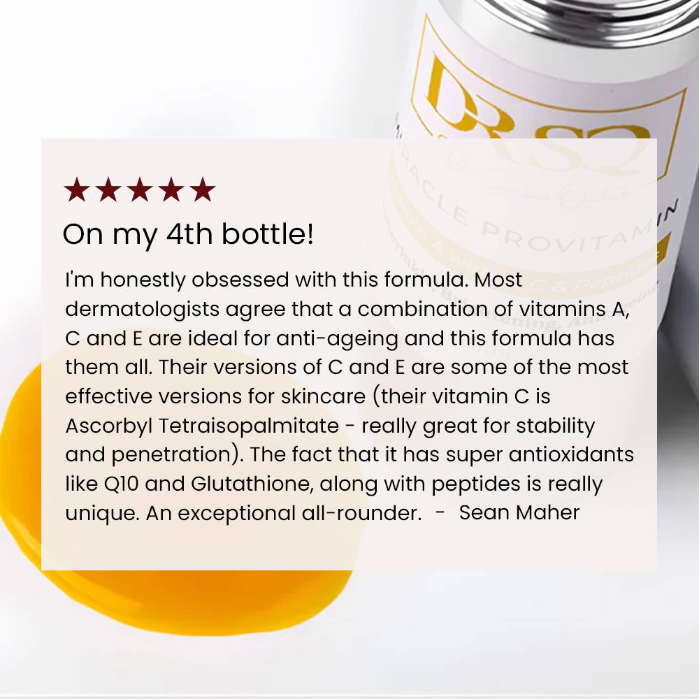 Client's testimonial with the product and texture in the background