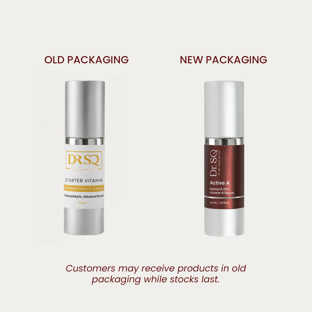 DRSQ Active A Vitamin A Serum  Old vs New Packaging