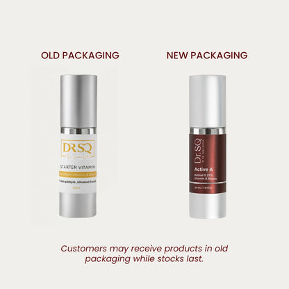 DRSQ Active A Vitamin A Serum  Old vs New Packaging